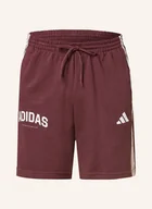 Spodenki damskie - Adidas Szorty Dresowe 3-Streifen rot - miniaturka - grafika 1