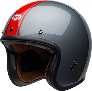 KASK Dzwonkowy CUSTOM 500 DLX RALLY GLOSS SZARY/CZERWONY S - Kaski motocyklowe - miniaturka - grafika 1