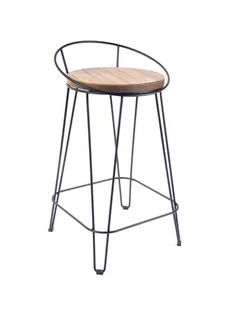 HOKER BAROWY Z OPARCIEM LOFT 65 cm - jasne drewno - Taborety i hokery - miniaturka - grafika 1