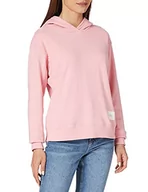 Bluzy damskie - BOSS Damska bluza Esqua1 Relaxed-Fit z kapturem z French Terry z naszywką z logo, Rosa, L - miniaturka - grafika 1