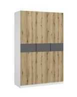 Szafy - Szafa Dox 3D Biały / Dąb Evoke / Grafit - miniaturka - grafika 1