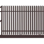 Ogrodzenia - Polbram Brama przesuwna Negros 4x1,5 m lewa brązowa automat - miniaturka - grafika 1