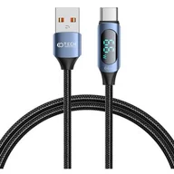 Akcesoria do smartwatchy - Kabel USB - USB Typ-C TECH-PROTECT UltraBoost LED 66W 6A 1 m Niebieski - miniaturka - grafika 1