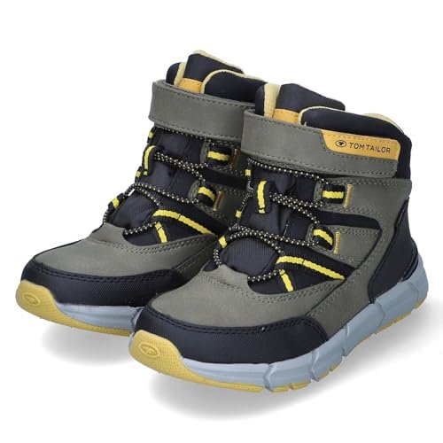 Tom Tailor Kids Chłopięce 6370250008 śniegowce, Black khaki Yellow, 38 EU
