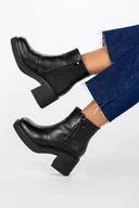 Botki damskie - Botki Sergio Leone damskie na szerokim słupku czarne TR926-37 - miniaturka - grafika 1