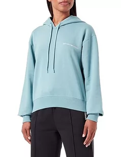 Emporio Armani Damska bluza z kapturem Iconic Terry, Arctic, S - Bluzy damskie - miniaturka - grafika 1