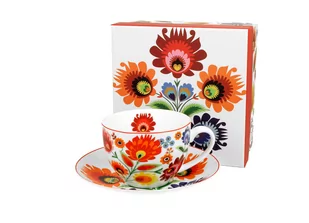 Duo Filiżanka porcelanowa ze spodkiem 250 ml ŁOWICZ 5902693915416 - Filiżanki - miniaturka - grafika 1