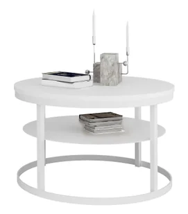 Biały dwupoziomowy stolik kawowy Z3-P77 - Ławy i stoliki kawowe Biały dwupoziomowy stolik kawowy Z3-P77 - Ławy i stoliki kawowe - miniaturka - grafika 1