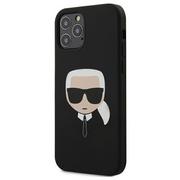 Etui i futerały do telefonów - Karl Lagerfeld Silicone Ikonik Karl`s Head - Etui iPhone 12 / iPhone 12 Pro (czarny) 3700740482728 - miniaturka - grafika 1
