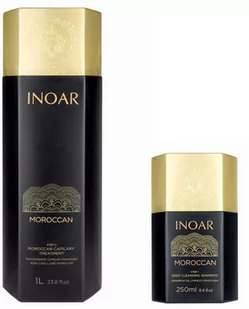 INOAR [Zestaw] keratyna do prostowania włosów 1000ml + szampon oczyszczający 250ml - Szampony do włosów - miniaturka - grafika 1