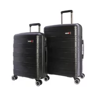 Walizki - Pułkownik Tapioca Walizki Zestaw - Zestaw Walizki Podróży Polipropylenu - Zestaw Walizki Podróży - Walizka Kabina 55x40x20 i średnia walizka 4 koła Średnie walizki podróżne Kabina, czarny, 64x45x25 - miniaturka - grafika 1