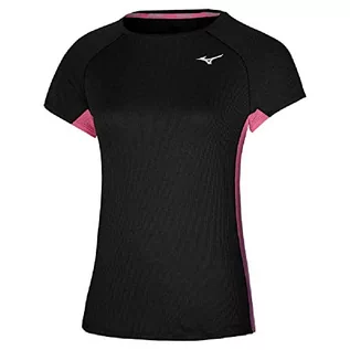 Koszulki i topy damskie - Mizuno Damska koszulka DryAeroFlow do biegania, czarna, XL - grafika 1