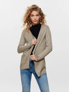 ONLY Kardigan Lesly 15174274 Beżowy Regular Fit - Swetry damskie - miniaturka - grafika 1