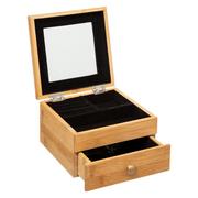 Pudełka i szkatułki - 5five Simple Smart Szkatułka na biżuterię BAMBOO z lusterkiem 15x15x9,5 cm 161016 - miniaturka - grafika 1
