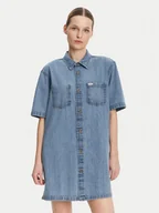 Sukienki - Guess Jeans Sukienka jeansowa W5GK99 D5M81 Niebieski Regular Fit - miniaturka - grafika 1