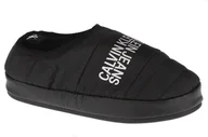 Kapcie męskie - Calvin Klein Home Shoe Slipper W Warm Lining YW0YW00412-BEH, damskie kapcie czarne - miniaturka - grafika 1