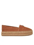 Espadryle damskie - Tommy Hilfiger Espadryle Suede Platform Espadrille FW0FW08586 Brązowy - miniaturka - grafika 1