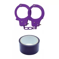 Akcesoria BDSM - Purple Sex Extra PVC Ribbon and Handcuffs - miniaturka - grafika 1