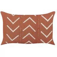 Poduszki dekoracyjne - Bawełniana poduszka dekoracyjna wzór geometryczny 35 x 55 cm pomarańczowa ALBIUM Lumarko - miniaturka - grafika 1
