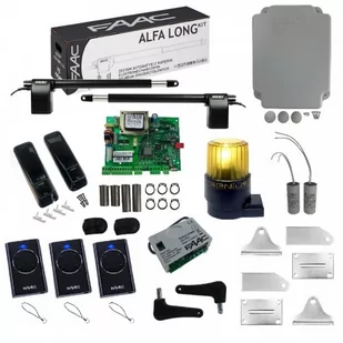 FAAC Zestaw ALFA LONG 414 230V do bram o długości skrzydła do 4 m + Lampa GUARD - Zestawy do bram - miniaturka - grafika 1
