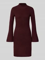 Sukienki - Sukienka mini z prążkowaną stójka - miniaturka - grafika 1