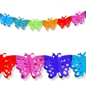 Balony i akcesoria - Girlanda Bibułowa Kolorowe Motylki, 3,6 M - miniaturka - grafika 1