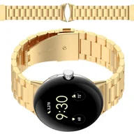 Akcesoria do smartwatchy - Bizon Pasek ze stali nierdzewnej Strap Watch Aura do Google Pixel Watch 3 45 mm, złoty - miniaturka - grafika 1