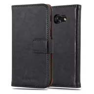 Etui i futerały do telefonów - Luxury cador Abo Book Style etui do Samsung Galaxy A3 (7) model 2017 Case Cover pokrowiec ochronny etui z funkcją stojaka i kieszeń na kartę, grafitowo-czarny - miniaturka - grafika 1