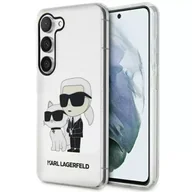 Etui i futerały do telefonów - Etui ochronne na telefon Karl Lagerfeld KLHCS23MHNKCTGT do Samsung Galaxy S23+ Plus S916 transparent hardcase Gliter Karl&Choupette - miniaturka - grafika 1