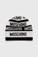 Czapki damskie - Moschino czapka wełniana kolor biały wełniana - miniaturka - grafika 1