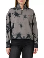 Bluzy damskie - Wrangler Bluza damska z zamkiem błyskawicznym do połowy długości, czarna, rozmiar L - miniaturka - grafika 1