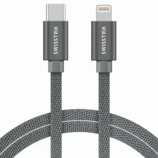 SWISSTEN Srebrny Kabel USB-C - Lightning 2m 3A do iPhone - Złącza, przejściówki, adaptery - miniaturka - grafika 2