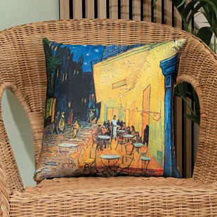 Poszewka dekoracyjna40x40 cm, welwetowa z nadrukiem, TARAS KAWIARNI W NOCY - Poszewki na poduszki Poszewka dekoracyjna40x40 cm, welwetowa z nadrukiem, TARAS KAWIARNI W NOCY - Poszewki na poduszki - miniaturka - grafika 1