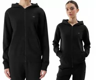 Bluzy damskie - Bluza damska na zamek z kapturem damska 4F 4FWSS24TSWSF0956-20S Czarny - miniaturka - grafika 1