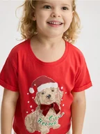 Bluzki dla niemowląt - Reserved - Świąteczny t-shirt z nadrukiem - intenstywna czerwień - miniaturka - grafika 1