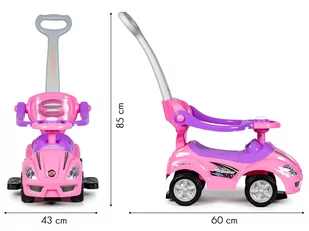 Jeździk pchacz deluxe 3w1 Różowy - Chodziki - miniaturka - grafika 2