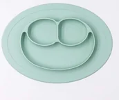 Miseczki i talerzyki dla dzieci - Talerz Silikonowy, Mata Do Jedzenia Do Blw  Miętowy - miniaturka - grafika 1