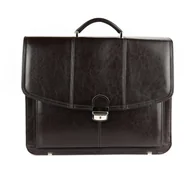 Torebki damskie - 518 Teczka męska 3-komorowa - brąz KEMER - miniaturka - grafika 1