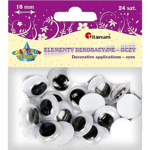 Titanum Oczy bez kleju i rzęs 18mm 24szt - Pozostałe akcesoria dla plastyków - miniaturka - grafika 1