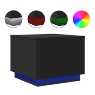 Ławy i stoliki kawowe - vidaXL Stolik kawowy z oświetleniem LED czarny 50x50x40 cm - miniaturka - grafika 1