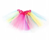 Sukienki i spódniczki dla dziewczynek - Tęczowa Spódniczka Tiul Przebranie Strój - miniaturka - grafika 1