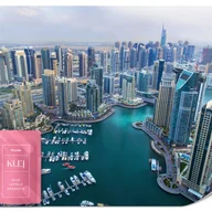 Fototapety - FOTOTAPETA DO BIURA MIASTO DUBAJ Z LOTU PTAKA PANORAMA EFEKT 3D 500x350 - miniaturka - grafika 1