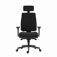 Fotele i krzesła biurowe - Powerton Ergonomiczny fotel biurowy Jana, Czarny - miniaturka - grafika 1