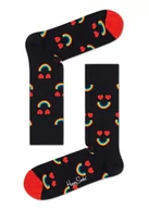 Skarpetki męskie - Happy Socks Happy Rainbow Sock, kolorowe i zabawne, Skarpety dla kobiet i mężczyzn, Czarny-Czerwony (36-40) - miniaturka - grafika 1