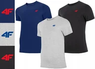 Koszulki męskie - Koszulka Męska 4F zestaw 3 szt. TZ08 T-shirt Podkoszulek na co dzień L - miniaturka - grafika 1