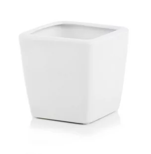 Osłonka biała kostka kwadrat doniczka 14x14cm - Donice - miniaturka - grafika 1