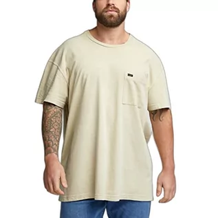 Koszulki męskie - Lee Męski t-shirt z kieszeniami, ecru, mały, écru, S - grafika 1