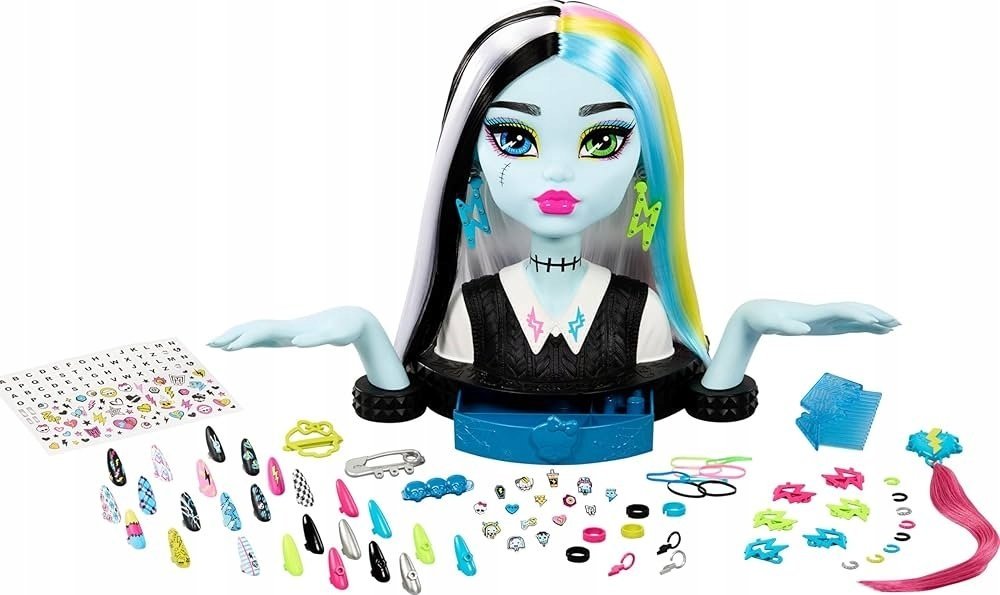 Mattel LALKA MONSTER HIGH FRANKIE STEIN GŁOWA DO STYLIZACJI + akcesoria