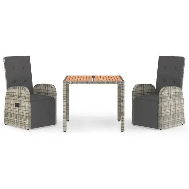 Zestaw Mebli Ogrodowych Rattan PE, Stół 90x90x75 cm, Krzesło 57x69x106 c