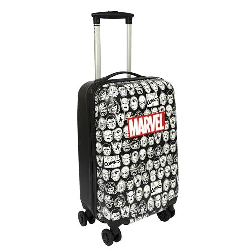 Undercover - Marvel Comics walizka podróżna – walizka na kółkach z 4 podwójnymi kółkami – zamek TSA – 1 kieszeń z pasami napinającymi – 1 kieszeń z zamkiem błyskawicznym, czarny, Walizka z poliwęglanu